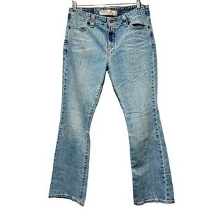 Levis Nouveau Low Boot Cut Jeans 525 Light Wash Denim Stretch Size 14 M